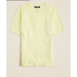 J.Crew Refined rib elbow-sleeve T-shirt Pale Flax Size S CO023